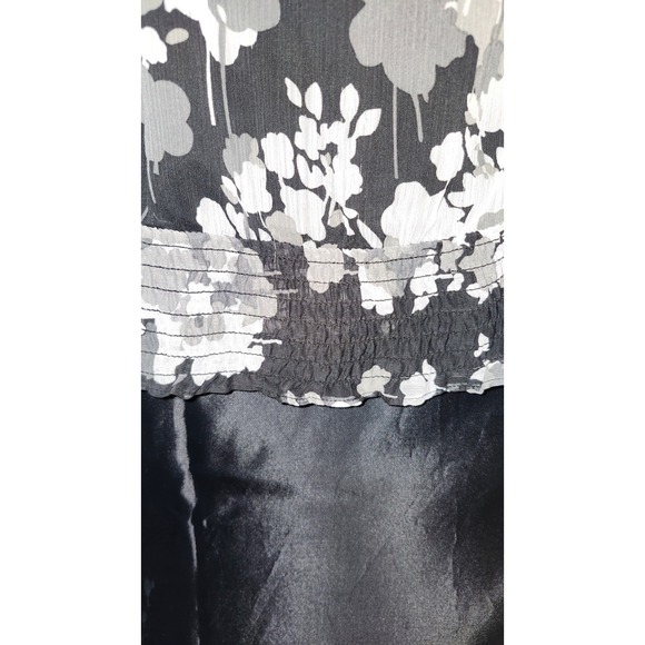 Apt 9 Women's Black Floral Sheer Short Sleeve Top Size XL - Picture 2 of 5